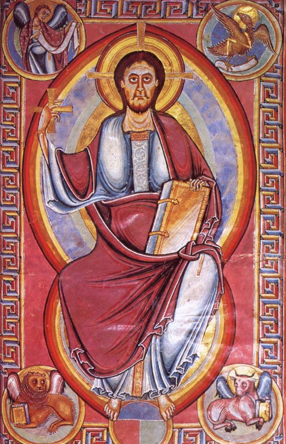 Christus in majesty, page from the bible of Stavelot